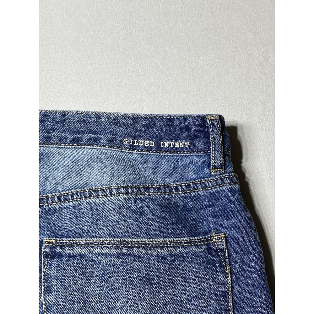 Gilded Intent Women 32 90s Straight Jeans High Rise Patchwork Blue Denim - Picture 11 of 11